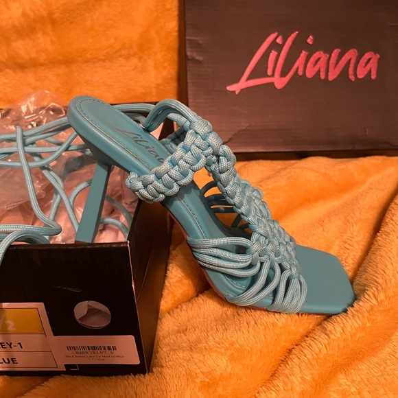 Liliana Shoes - Liliana Turquoise Braided Sandals